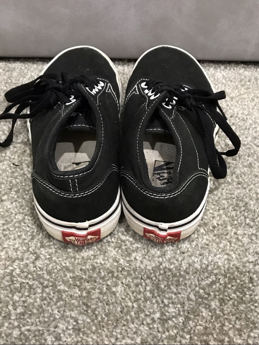 Vans Black Canvas Low Top Sneakers with White Accents - Picture 5 of 5
